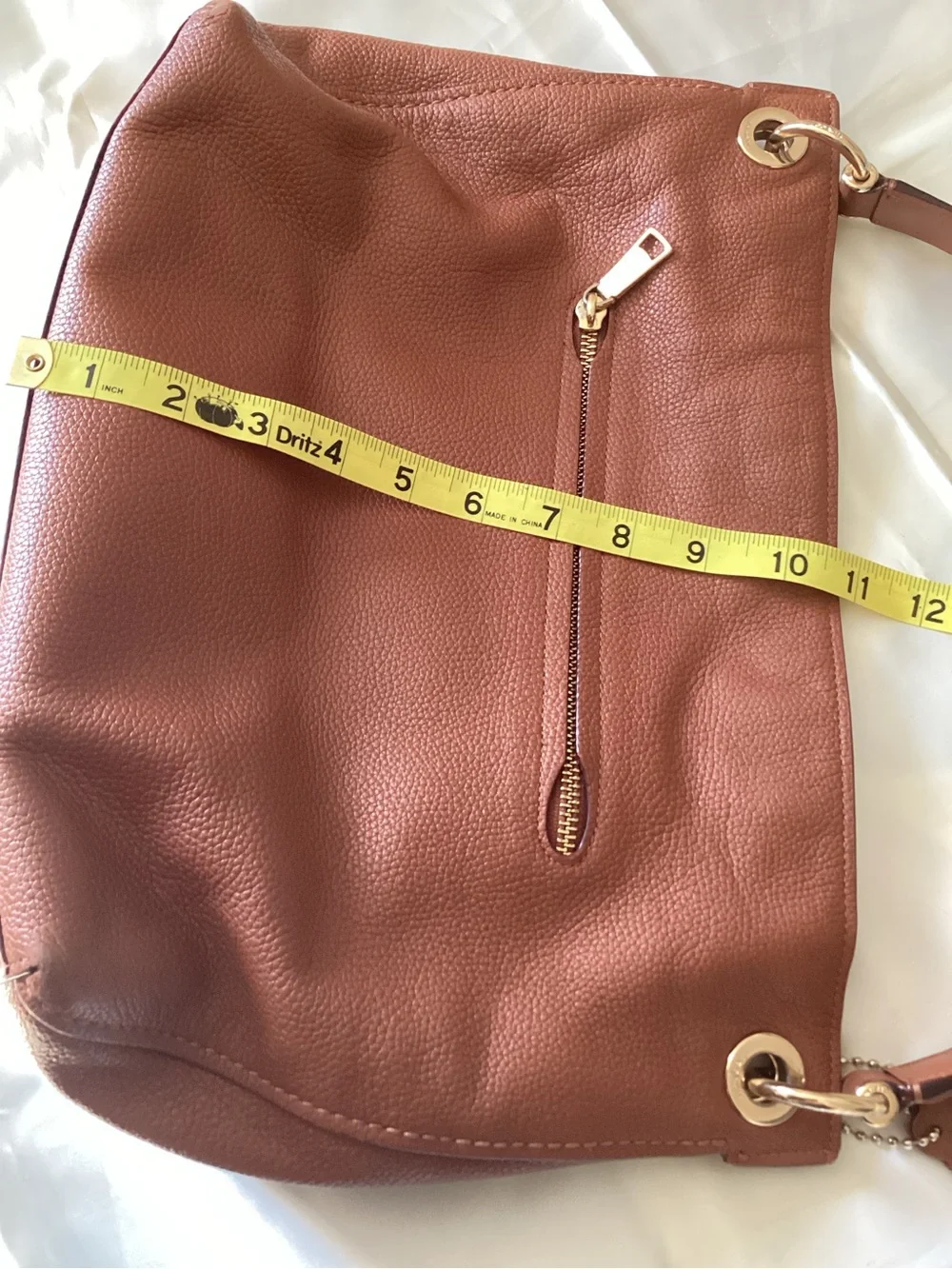 Coach Clarkson Hobo Pebbled Leather Shoulder Bag Cognac brown
